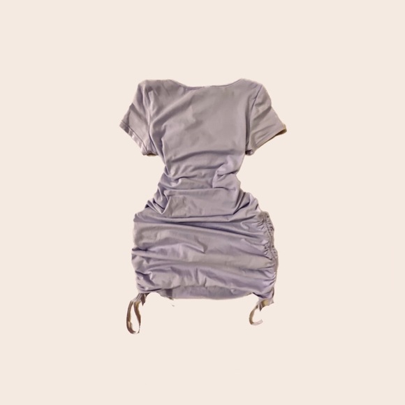 Short Purple Dress V-cut Tied Front (COMPLETELY NEW) - Picture 2 of 2